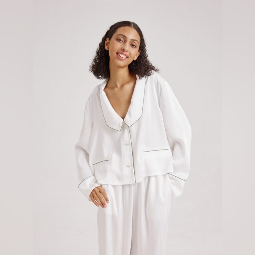 Nap Loungewear Statement Collar Cropped Pajama Set